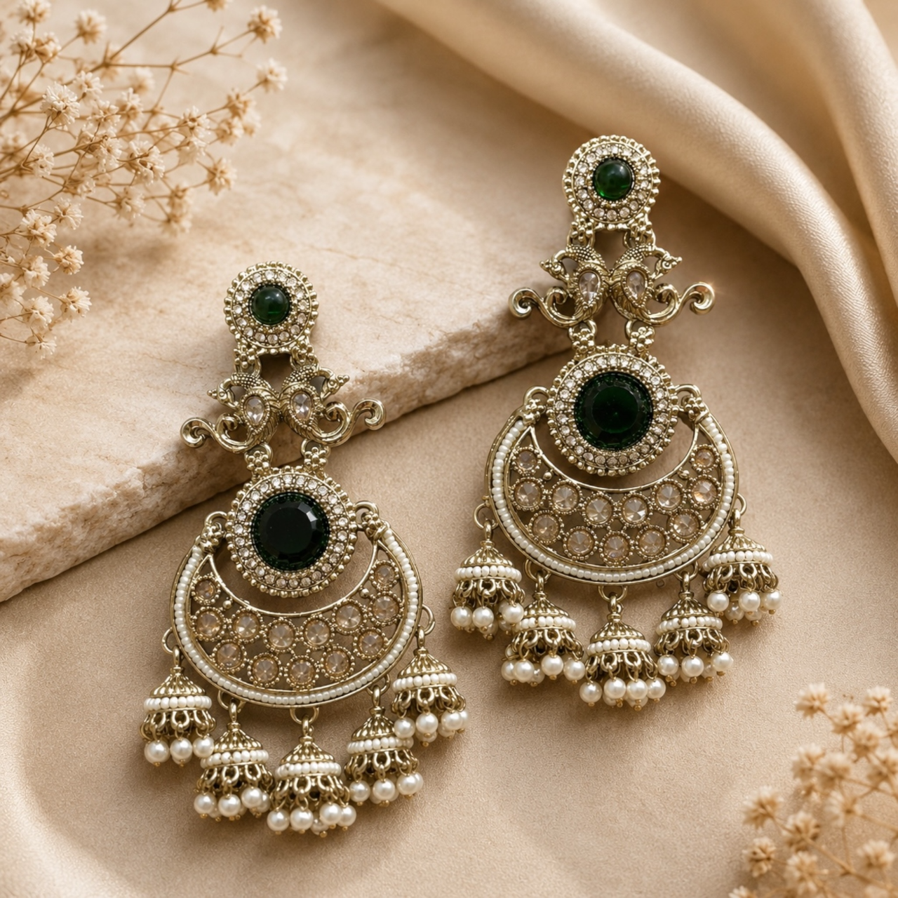 Ritika Earrings - Green