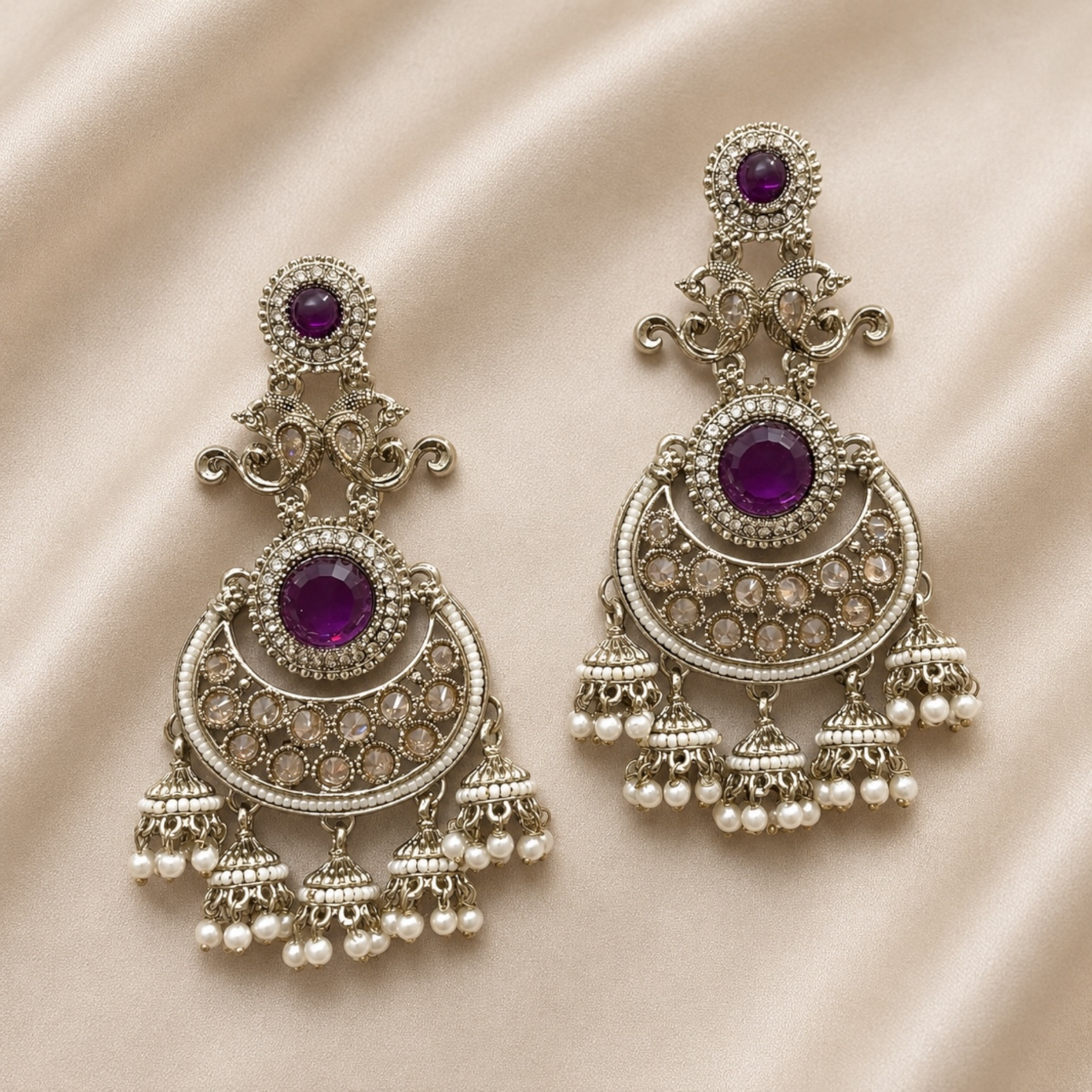 Ritika Earrings - Purple