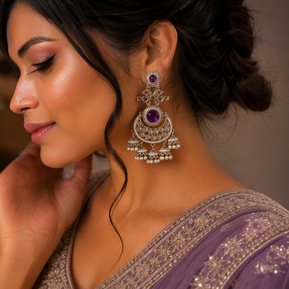 Ritika Earrings - Purple
