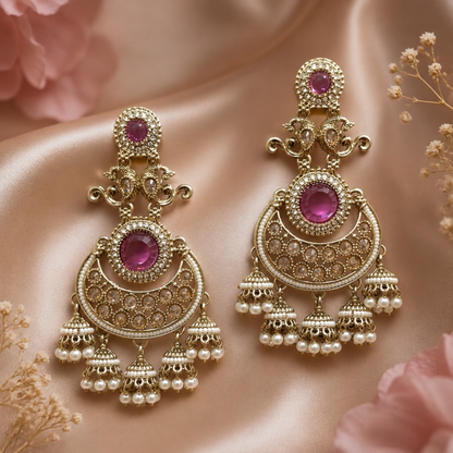 Ritika Earrings - Onion Pink
