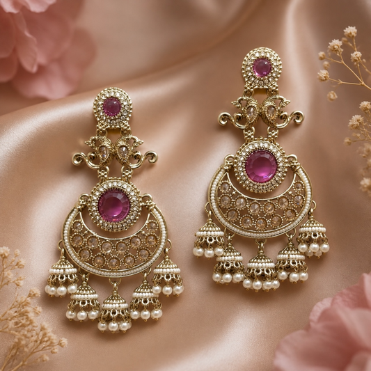 Ritika Earrings - Onion Pink