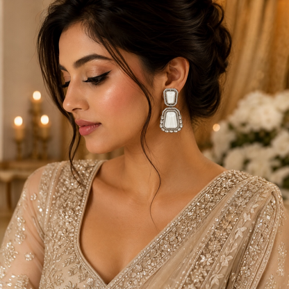 Zeenat Earrings - White