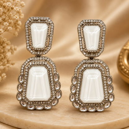Zeenat Earrings - White
