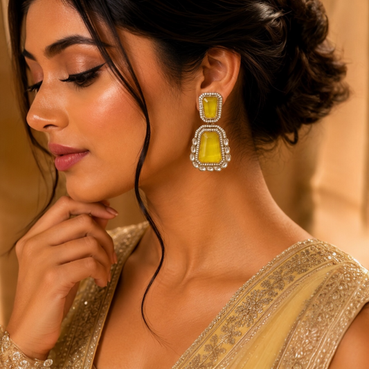 Zeenat Earrings - Yellow