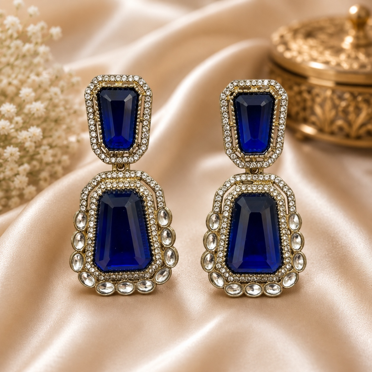 Zeenat Earrings - Blue