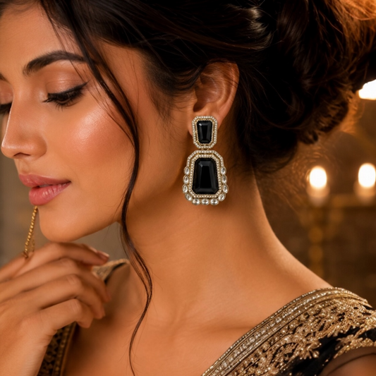Zeenat Earrings - Black
