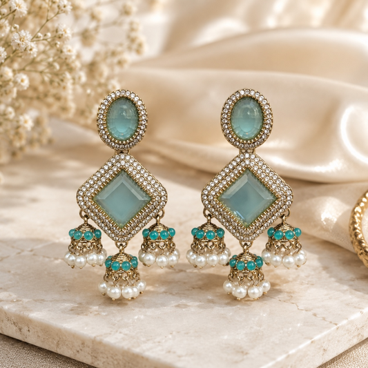 Navya Earrings - Sky