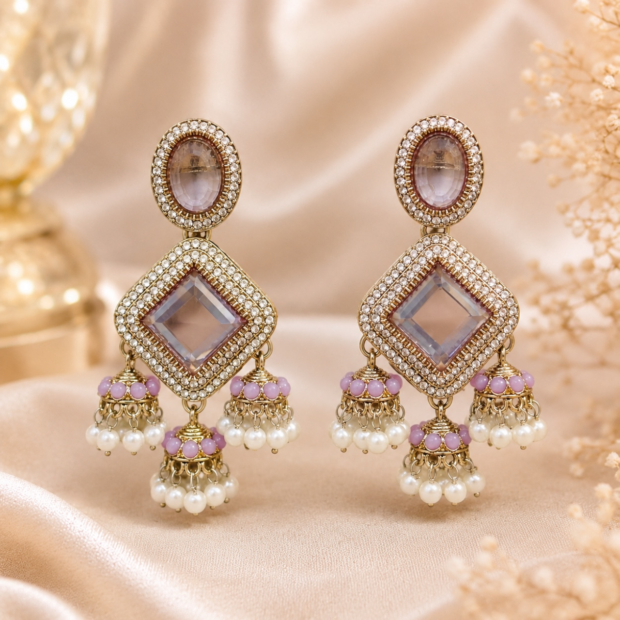 Navya Earrings - Lavender