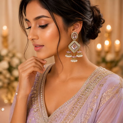 Navya Earrings - Lavender
