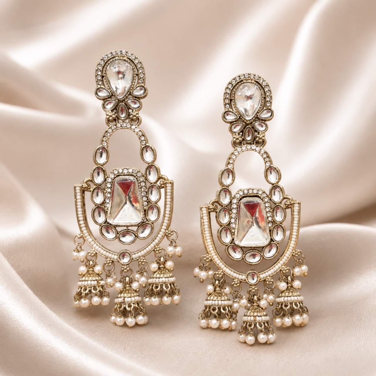 Shikha Earrings - White