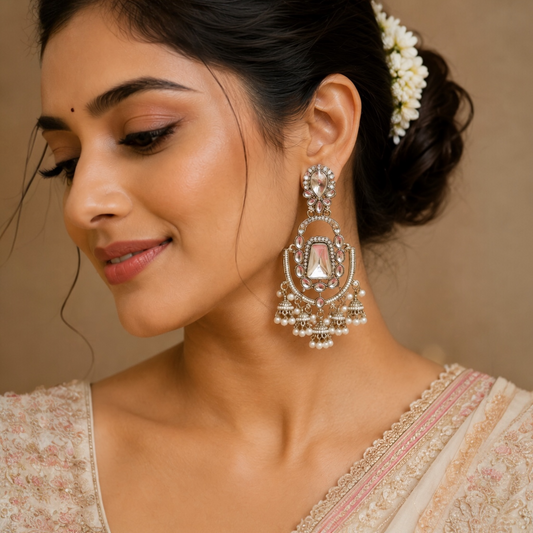 Shikha Earrings - White
