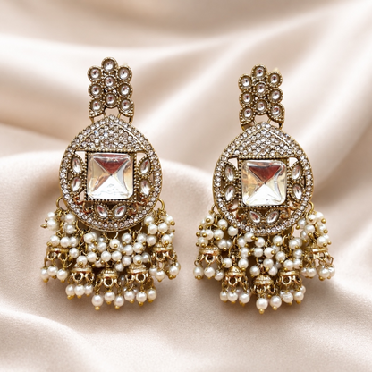 Sneha Earrings - White