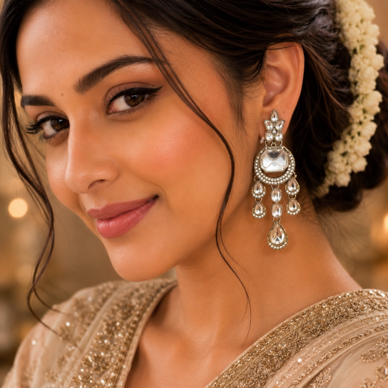 Prajakta Earrings - White