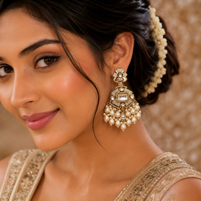Gunjan Chandbali - White