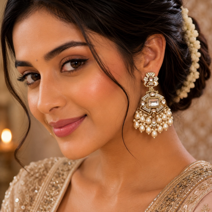 Gunjan Chandbali - White