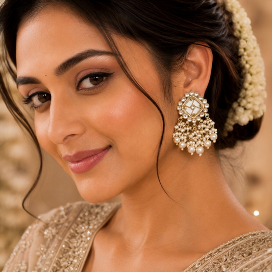 Neetu Earrings - White