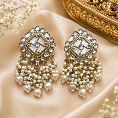 Neetu Earrings - White