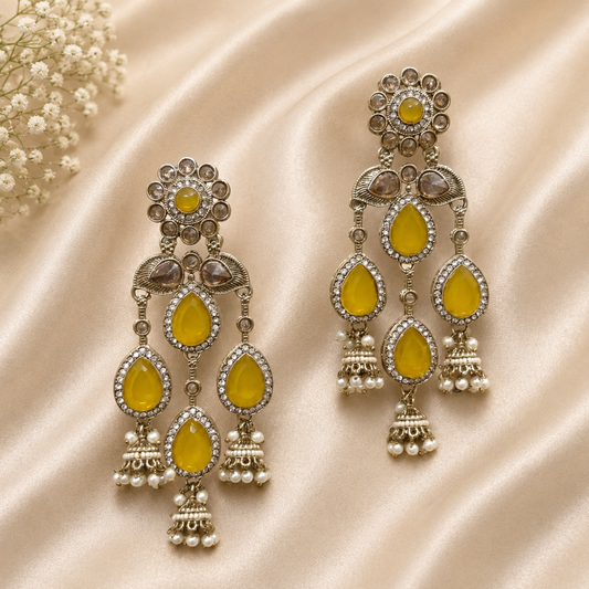 Mahi Earrings - Yellow