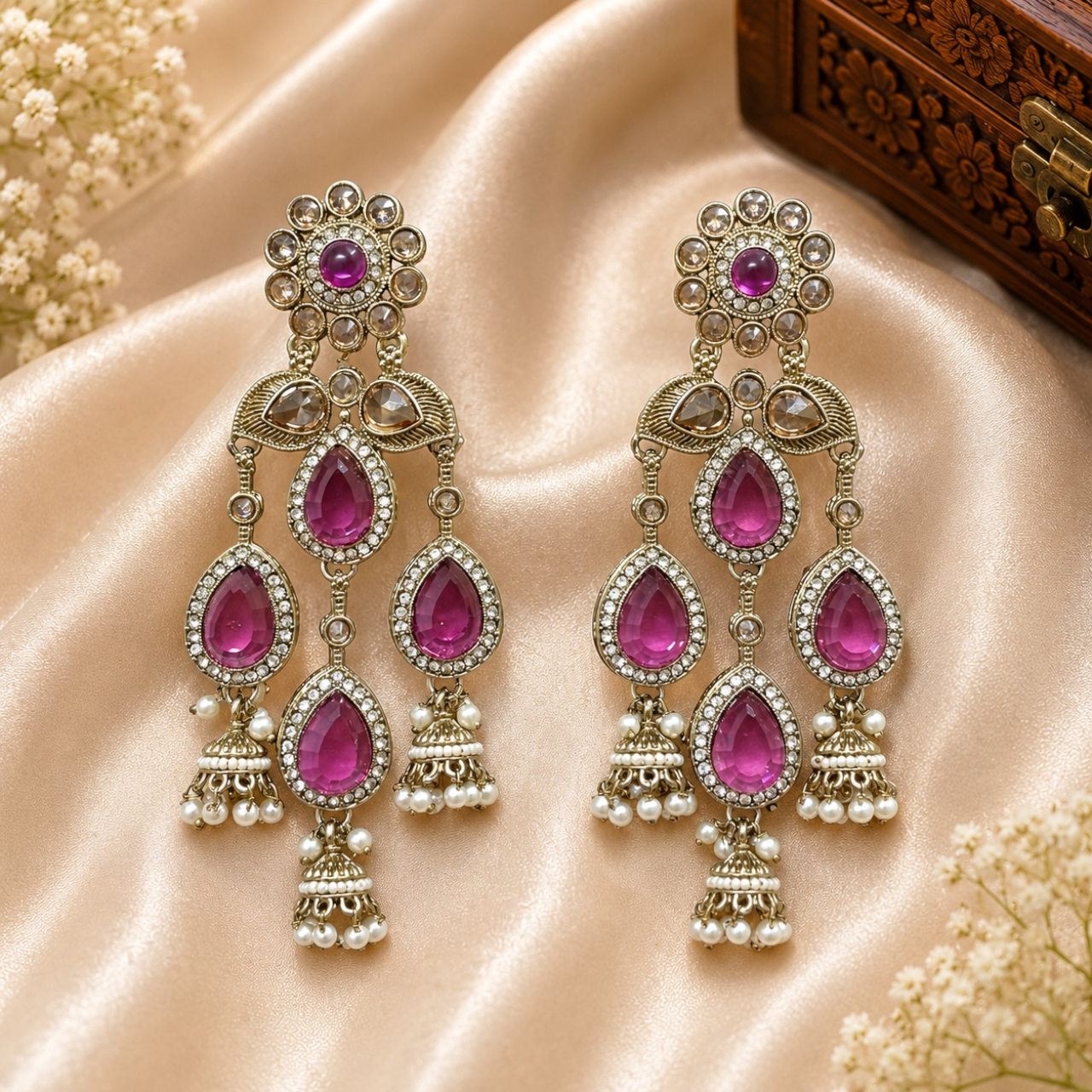 Mahi Earrings - Onion Pink