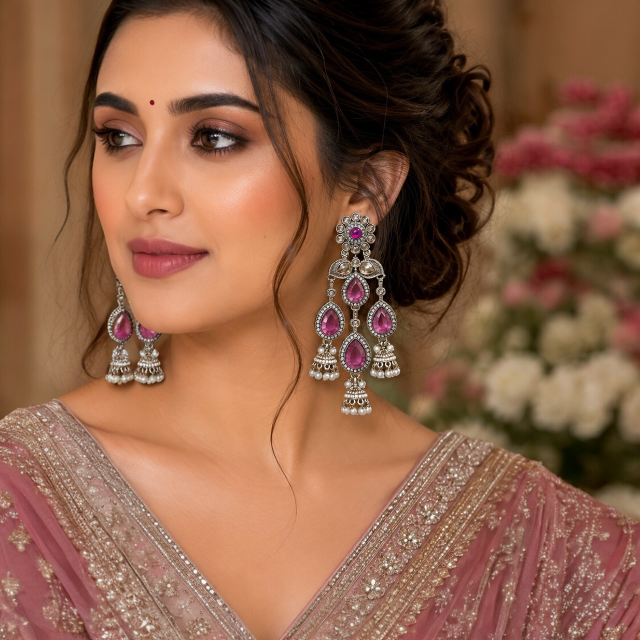 Mahi Earrings - Onion Pink