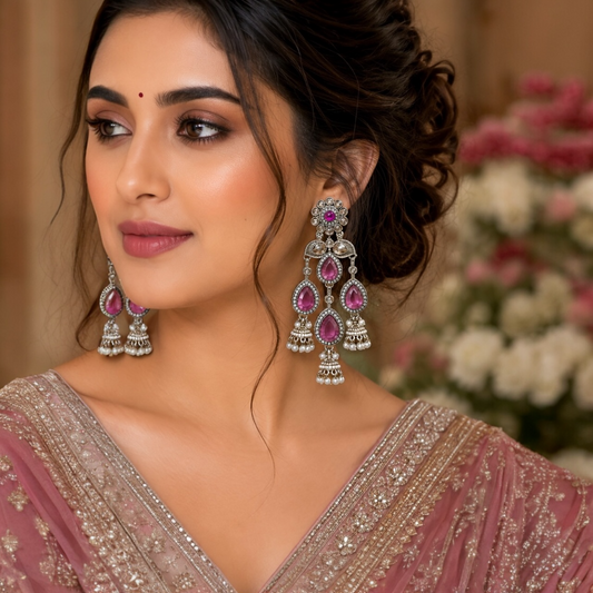 Mahi Earrings - Onion Pink
