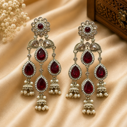 Mahi Earrings - Maroon
