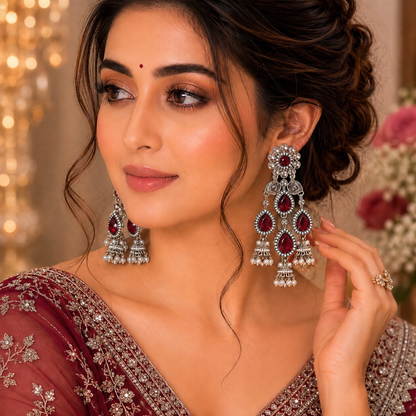 Mahi Earrings - Maroon