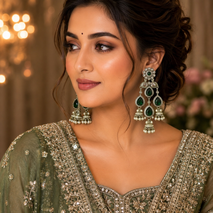 Mahi Earrings - Olive Green