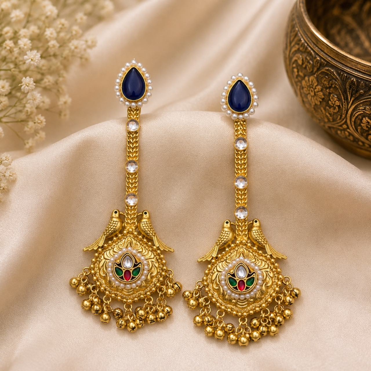 Vanshika Earrings - Blue