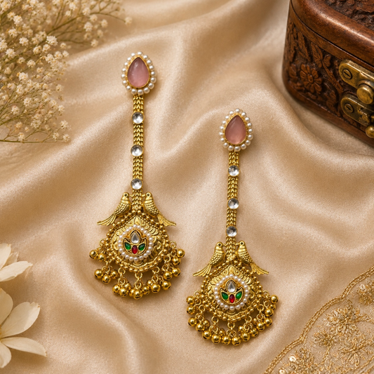 Vanshika Earrings - Peach