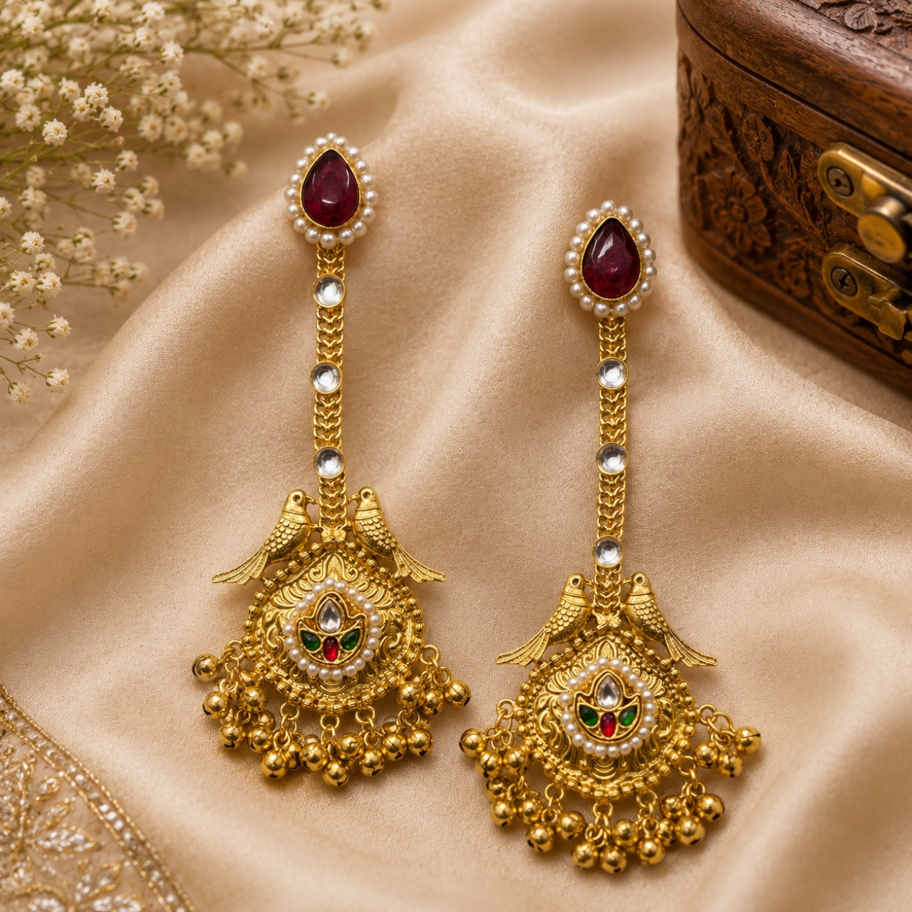 Vanshika Earrings - Red