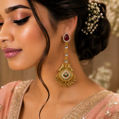 Vanshika Earrings - Red
