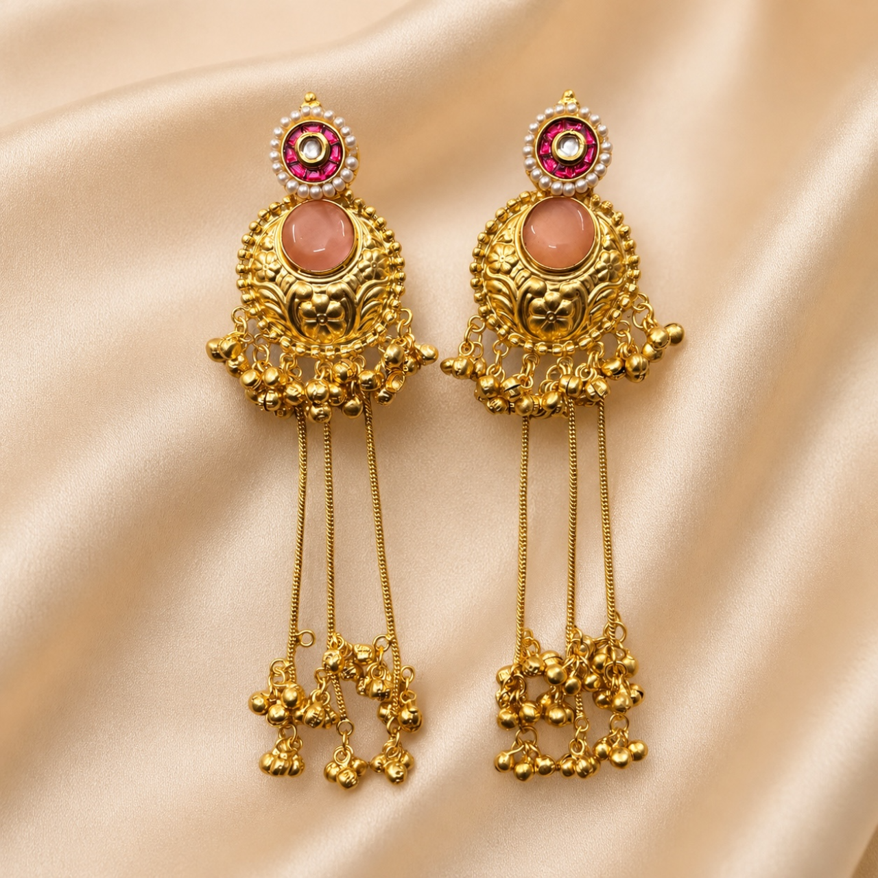 Saira Earrings - Peach