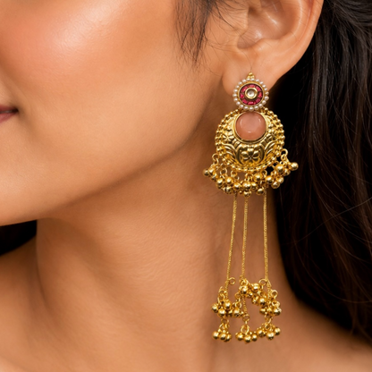 Saira Earrings - Peach