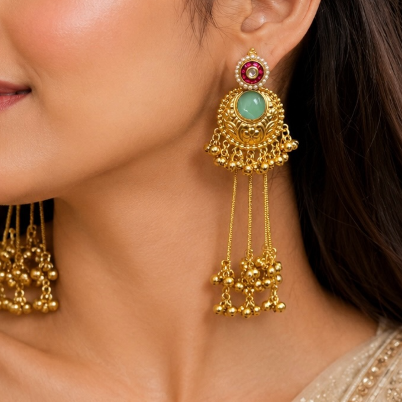 Saira Earrings - Mint