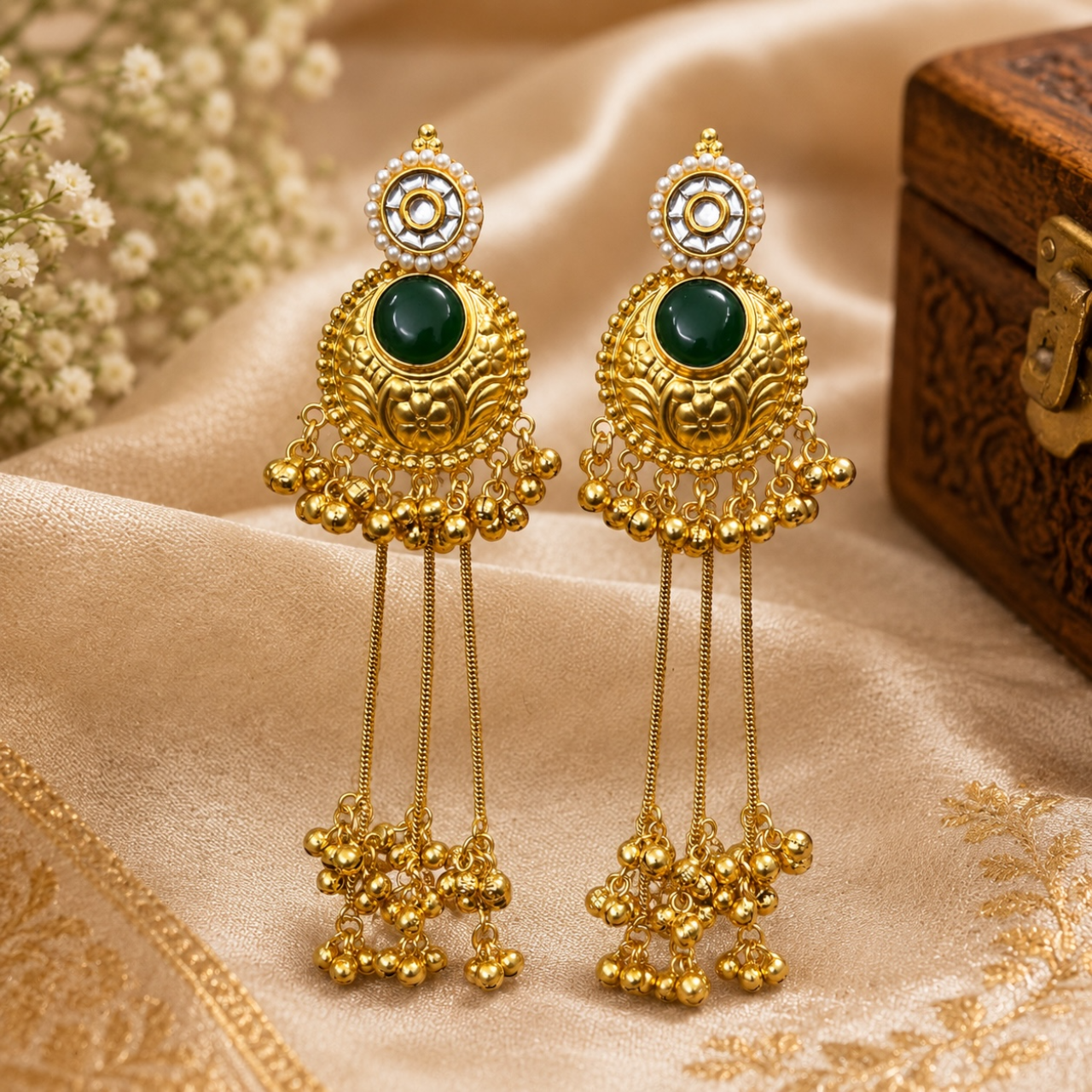 Saira Earrings - Green