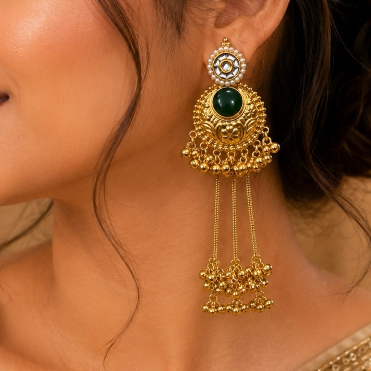 Saira Earrings - Green