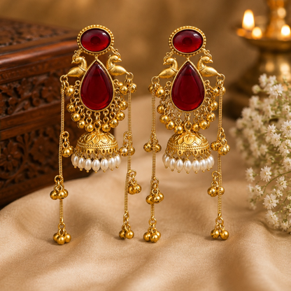 Swati Earrings - Red