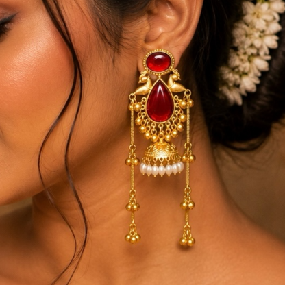 Swati Earrings - Red