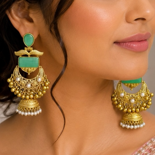 Tarini Earrings - Mint Green