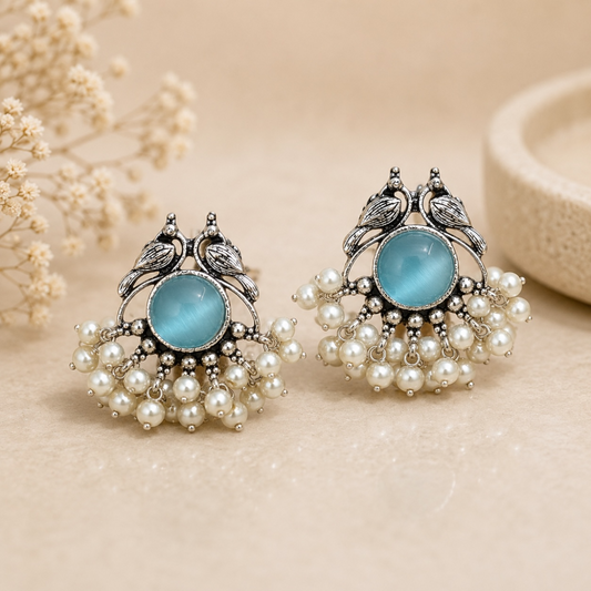 Tira Brass Studs - Blue