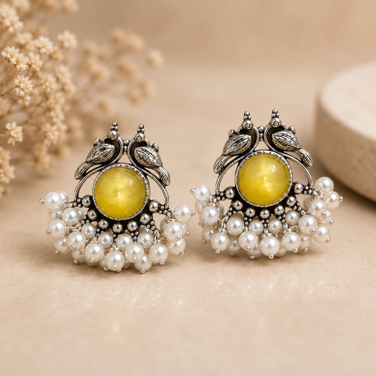 Tira Brass Studs - Yellow
