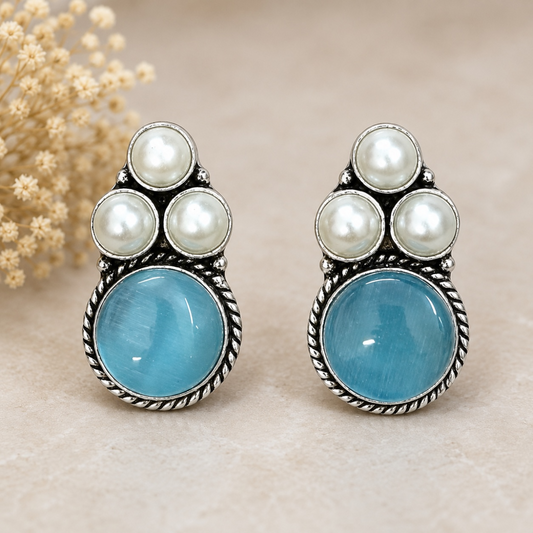 Rima Brass Studs - Blue