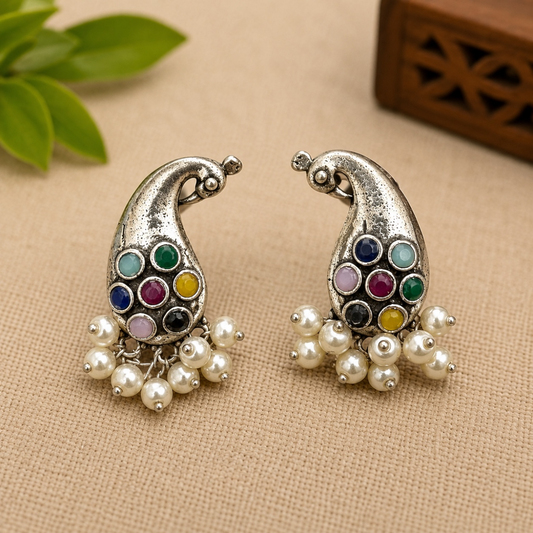 Peahen Brass Studs - Multi