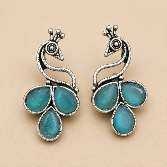 Morni Brass Studs - Sky