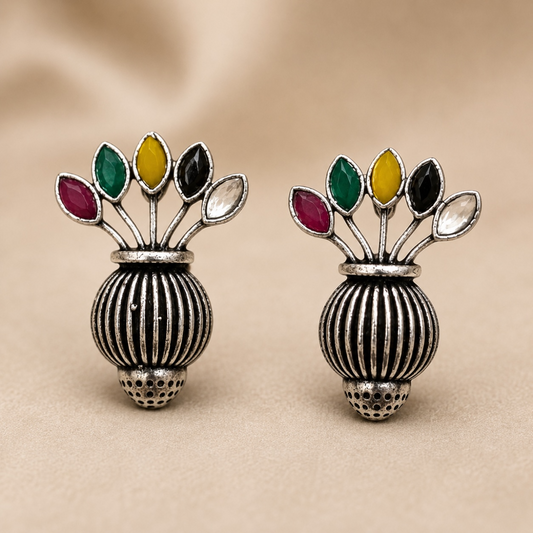Vase Brass Studs - Multi