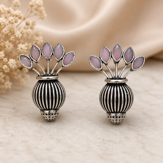 Vase Brass Studs - Pink