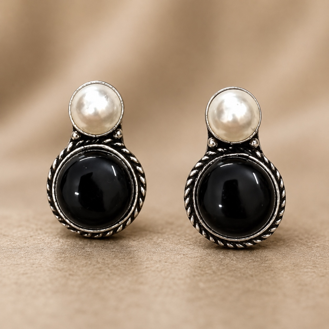 Vayu Brass Studs - Black