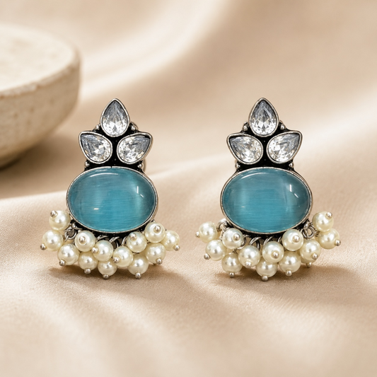 Zouk Brass Studs - Sky