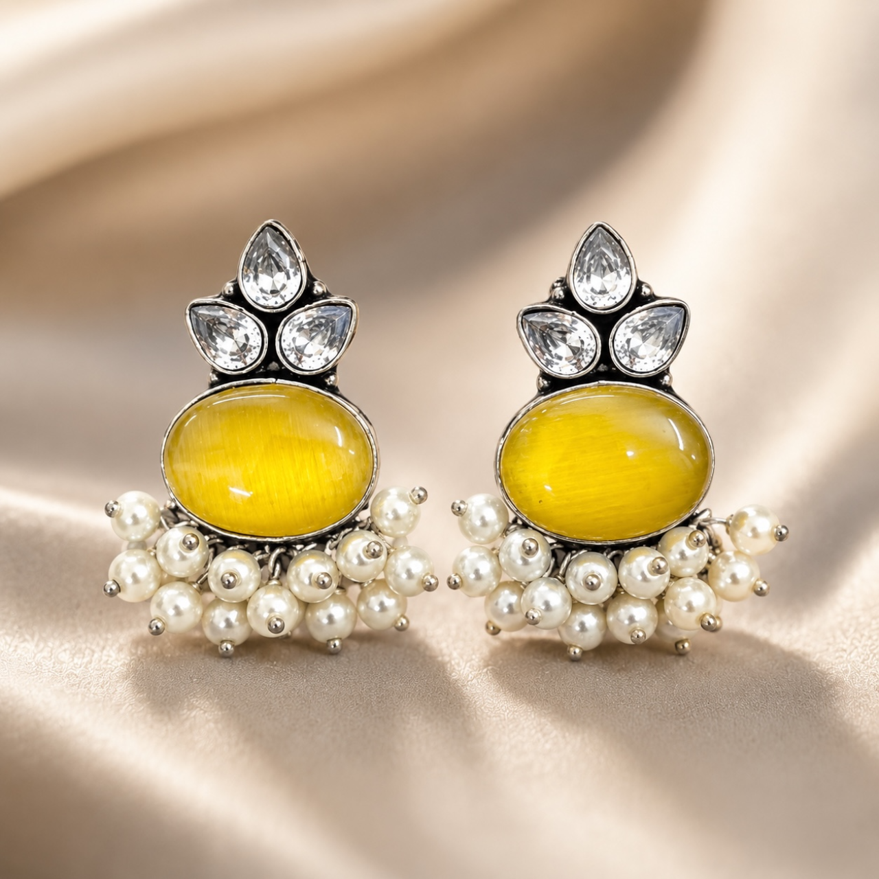 Zouk Brass Studs - Yellow
